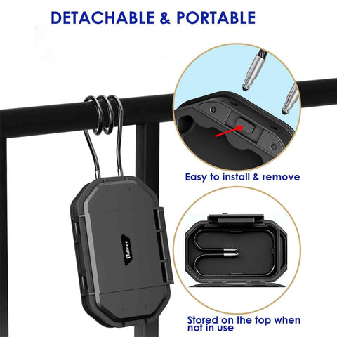 Waterproof 4 Digit Lock Box With Removable Cable Portable Anti Theft Safe For Travel Gym Beach Dorms Resettable Code Cash Case