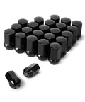 14x1.50 Lug Nuts Set Black Chrome Closed End Acorn Wheel Lug Nuts 24 Pcs OE Style on white background