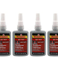 Red High Strength Thread Locker For Large Fasteners Permanent Lock Anaerobic Formula 1.70 Oz Bottle Pack Of Four