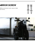 Beefy Aluminum Alloy Mirror Conversion Screws Set Two Pack For Motorcycle Rearview Mirrors Universal Fit Easy Install Enhanced Safety Silver Scooter Handlebar Kit, 8mm silver pair