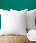 Pack of 2 16x16 Inch Outdoor Pillow Inserts Waterproof Decorative Throw Pillow Forms Square Lumbar Garden Cushions