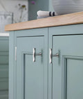 Brushed Nickel Cabinet Knobs 10 Pack Hammered Silver Handles For Kitchen Cabinets Drawers Cupboards And Vanities installed on wooden cabinets.