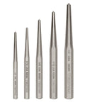 Precision 5 Piece Center Punch Set Marks Drill Spots Dead On Individually Heat Treated Tough Steel, 1/4 to 1/2 inch sizes.