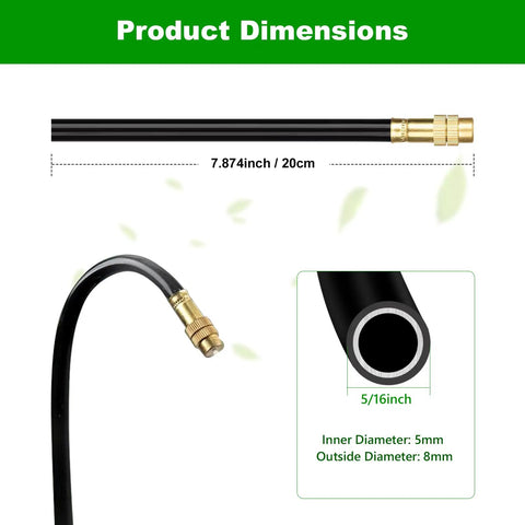 Image showing Brass Misting Nozzles For Five Sixteenth Inch Drip Irrigation Tubing 360 Degree Adjustable Rotating Sprayers dimensions.