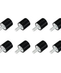 M5 Thread Rubber Mounts For Vibration Isolation, Cylindrical Shock Absorbers With Studs, 15x15mm, 8 Pack, Quiet Operation And Stable Mounting For DIY Projects And Small Machinery, black rubber dampers with metal studs