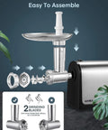 Heavy Duty Electric Meat Grinder With Sausage Stuffer Kit 3200W Peak 300W Rated assembly with stainless steel blades shown