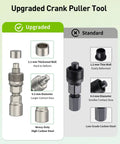 Comparison of upgraded crank puller tool with thickened wall and standard tool with thin wall