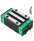 Two 800mm Linear Guide Rails HGR20 Kit With Four TRH20B Carriage Sliders For DIY CNC Routers Lathes And Mills HGH20CA Compatible Smooth Precise Motion And Low Wear, close-up rail carriage