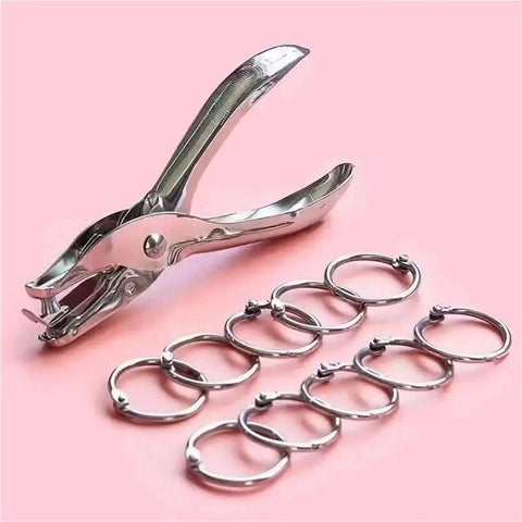 Metal Handheld Hole Puncher With 3Mm And 6Mm Circular Holes, Punches Up To 8 Sheets Of A4 Paper, Durable Steel Build, Portable Punch