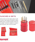 Heavy Duty Drive Pin Punch Set With Knurled Grip For Precise Positioning And Secure Hold, Hardened Tempered Steel, 8 Inch Length, 5 Pack