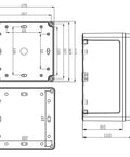 Beefy IP67 Sealed ABS Electrical Enclosure Box 6.89 Inches dimensions drawing with detailed measurements for outdoor use.