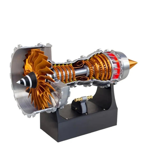 Turbofan Aircraft Engine Model Kit Trent 900 With Red LED Light Realistic See Through Shell Hands On STEM Toy For Adults Display