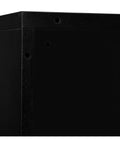 Close-up of heavy duty steel corner of Real Tough Twenty Four Door Cell Phone And Tablet Locker Cabinet with anchor holes.