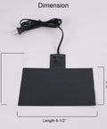 Zero Stress Silicone Battery Heater Pad With Smart Thermostat To Crush Winter And Make Cold Starts A Walk In The Park For Your Ride In Slate Gray, showing dimensions and plug.
