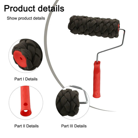 Top Shelf Textured Stone Finish Paint Roller With Sturdy Grip Handle And Super High Absorption Sponge Cover for detailed view.