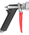 High Pressure Misting Sprayer With Ergonomic Grip For Garden Irrigation And Car Wash Fine Mist Atomization For Fruit Trees Crops Vegetables G1 Quarter Female Thread Compatibility, side view showing black ergonomic grip and red trigger