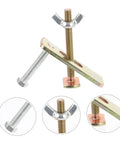 Close-up of 2 Sets Pro Grade Beefy Heavy Duty Steel Router Clamps Hold Down Kit for Woodworking and CNC with bolts and plate