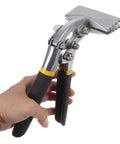 Person holding 3 Inch Hand Seaming Pliers Manual Metal Bender for bending seams and flattening sheet metal with straight jaw design