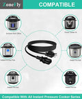 Replacement Power Cord EZ Fit For Instant Pot Ultra with compatibility to various pressure cookers, shown with cord and appliances.