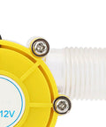 Close-up of the customizable micro hydro water generator, 12V DC turbine with solid build for off-grid DIY energy projects