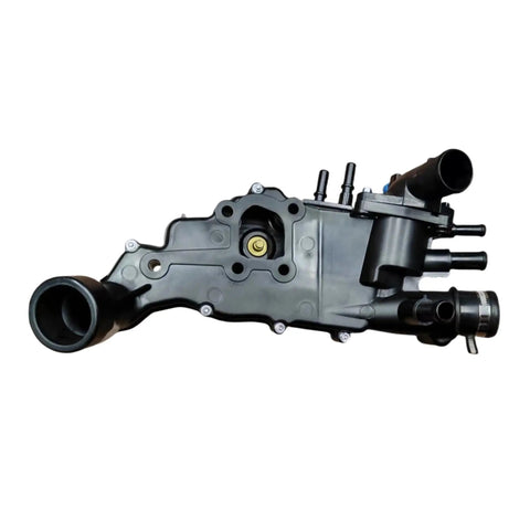 No Sweat Straight Swap Coolant Thermostat Housing Assembly For Peugeot 307 406 607 showing detailed pipe connections and housing design.