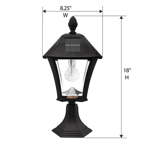 Solar Baytown Bulb Outdoor Post Light Black Cast Aluminum No Wiring Needed 1 Light With 3 Mounting Options 3 Inch Fitter