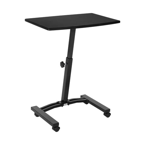 On Wheels Height Adjustable Laptop Desk For Home Office And Classroom Use, A Mobile Sit Stand Workstation With Locking Twist Knob