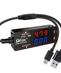 USB Power Meter Tester with Color LED Display Dual USB Ports USB A and USB C 2.0 PD QC 3.0 Fast Charging 7 Mode Readouts