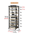 Dope Multi Function Open Storage Rack 8 Tier AV Component Stand With Height Adjustable Wooden Shelves Movable Audio Tower For Home And Office Ideal For CD Players Receivers And Gear Heavy Duty 25mm Thick Boards, 161cm