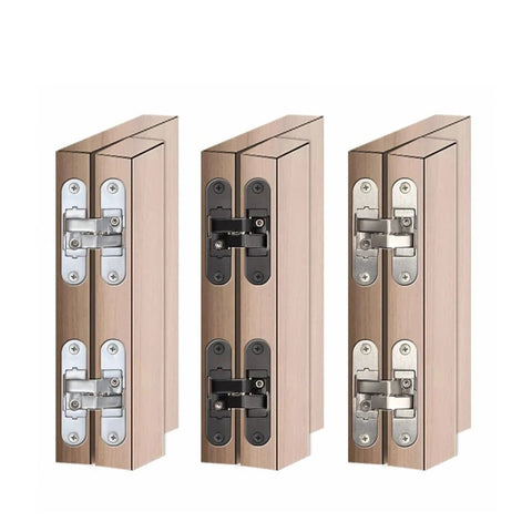 Hidden Cross Hinge For Wooden Doors And Cabinets 3D Adjustable 180 Degree Invisible Butt Hinge Flat Folding Design With Concealed Hardware
