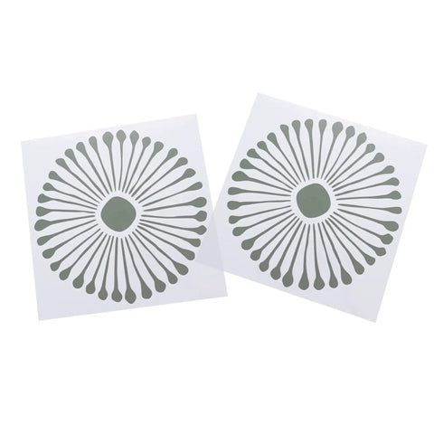 Reusable 12x12 Tile Stencil Set 2 Pack For Floors Walls And Concrete, Large Boho Mandala Templates For DIY Home Decor Painting