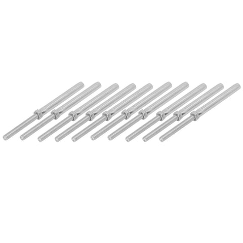 10 Pcs Stainless Steel Thread Swage Lag Screws Kit For Cable Handrail Hardware No Jam Design With High Strength Heavy Duty Rock Solid Wire Rope Clamp Set M6 3mm Threads