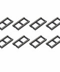 Eight-Piece DIP IC Socket Adapter Kit With 28 Round Pins, 2.54mm 0.1 Inch Pitch For Breadboard Projects, shown from above.
