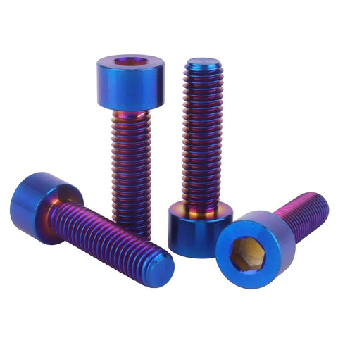 Premium Titanium M8x16 M8x20 M8x25 M8x30 Allen Socket Head Bolts Burnt Blue Finish 4 Pack 6Al4V Grade 5 Titanium Alloy Fasteners