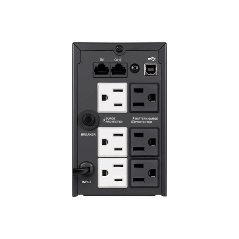 Stay Powered Up And Crushing Grid Failures Like A Boss With Rock Solid 1500VA 800W UPS Battery Backup showing outlet panel.