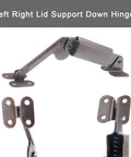 Spring Lid Support Hinges Pack 2 Left Right For Boxes And Cabinets Toy Boxes Red Bronze Finish, Durable Hardware