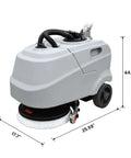 Foldable Walk Behind Floor Scrubber Machine With 180 RPM And 300W Motor, Heavy Duty Hand Push Design, 17L Sewage Tank And 15L Solution Tank