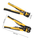 Pro Grade Automatic Self Adjusting Wire Stripper And Crimping Pliers, 28 cm long, rubber handles, precision cutting blades.
