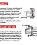 Installation and disassembly instructions for Half Inch Router Collet Extension Rod Chuck Holder With ER20 Spring Collet.