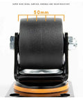 Heavy Duty Nylon Castor Wheels Set Of 4 75Mm Industrial Swivel Casters With Locking Brakes, 50mm wheel close-up.