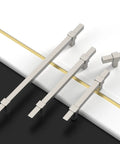 10 Pack 3 Inch (76mm) Brushed Satin Nickel Cabinet Pulls for Kitchen Cabinets displayed on a black and white surface.