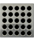 Square Shower Drain Grate In Brushed Nickel Finish Three And Three Quarters Inch Square Includes Grate Puller And Stainless Steel Plate Dope Upgrade For Your Modern Shower close-up view.