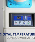 Close-up of digital temperature control panel on Indoor Outdoor Triple Duct Mobile Spot Cooler 22,184 BTU Industrial Grade