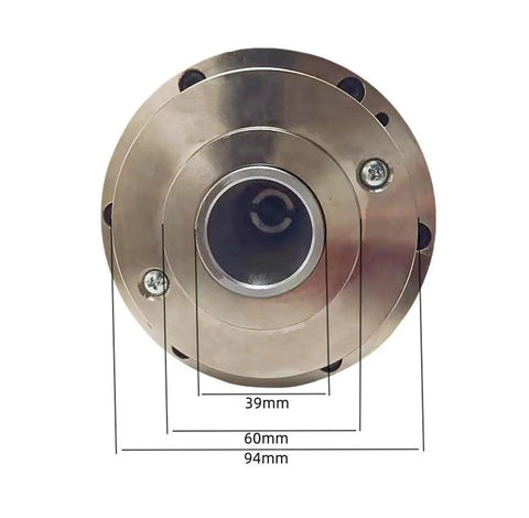 Heavy Duty 3.2KW Water Cooled Automatic Tool Spindle For CNC Machines front view showing dimensions and metal housing.