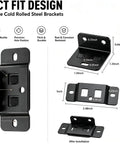 Heavy Duty 8 Pack Furniture Joint Brackets With 2 In 1 Locking Insert And Anti Slip Inserts, cold rolled steel dimensions diagram