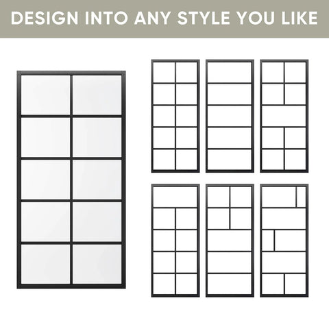 DIY Glass Sliding Kitchen Barn Door 42 Inch Wide 84 Inch High With Aluminum Frame And 5 Lite Tempered Glass Panels design options