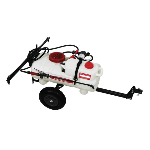 Tow Behind Spot Sprayer With Dual Tank Design, 15 Gallon Water Tank And Concentrate Tank, 2.5 GPM Pump, ATV UTV Ready, Translucent White