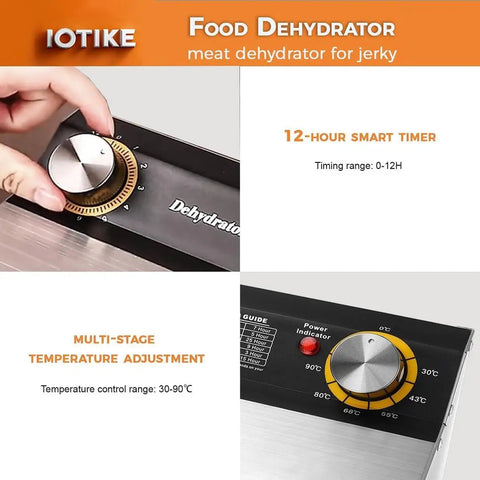 Heavy Duty Workhorse Stainless Steel Freeze Dryer And Electric Food Dehydrator With Smart 12 Hour Countdown Timer settings display