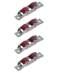 Heavy Duty Double Wheel Window Pulleys With Mounting Screws 4 Pack Of Slick Nylon Track Rollers For Sliding Doors And Windows, red nylon wheels.