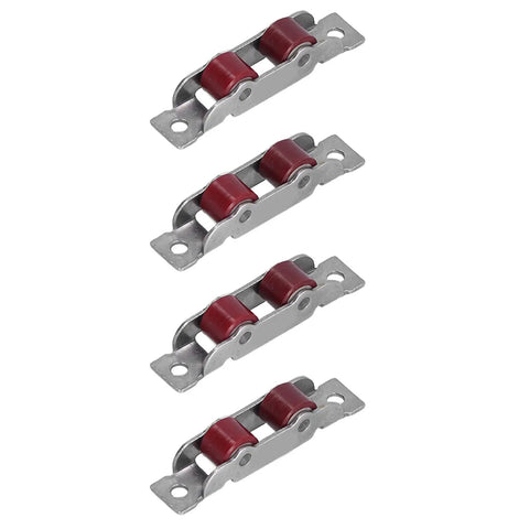 Heavy Duty Double Wheel Window Pulleys With Mounting Screws 4 Pack Of Slick Nylon Track Rollers For Sliding Doors And Windows, red nylon wheels.